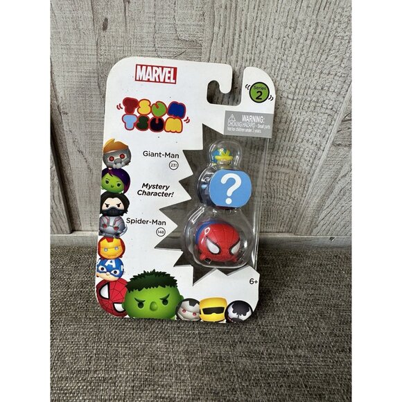 Marvel Other - Marvel Tsum Tsum 3 Pack Series 2 Spider Man 148 Mystery Character Giant Man 231